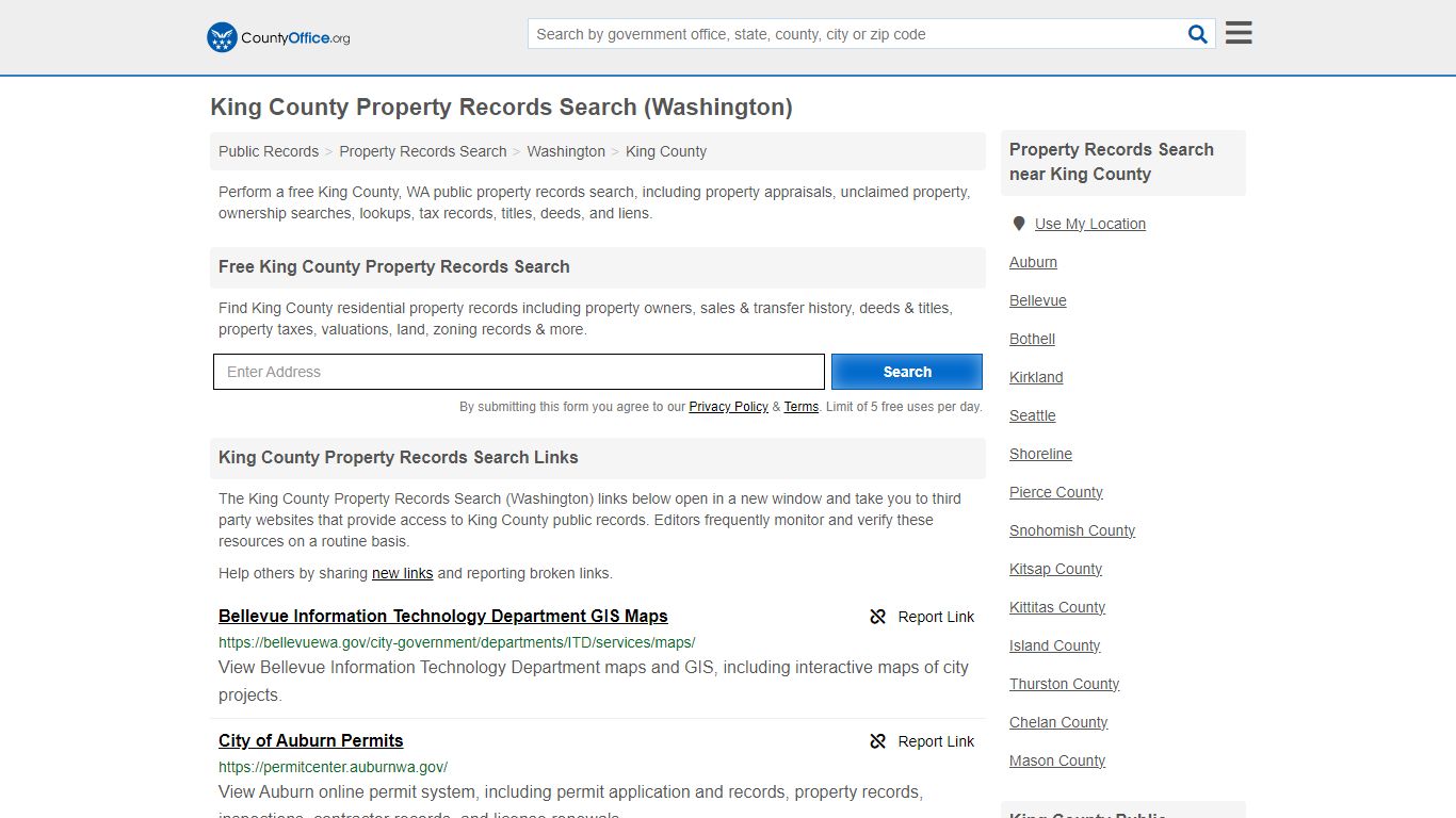 King County Property Records Search (Washington) - County Office